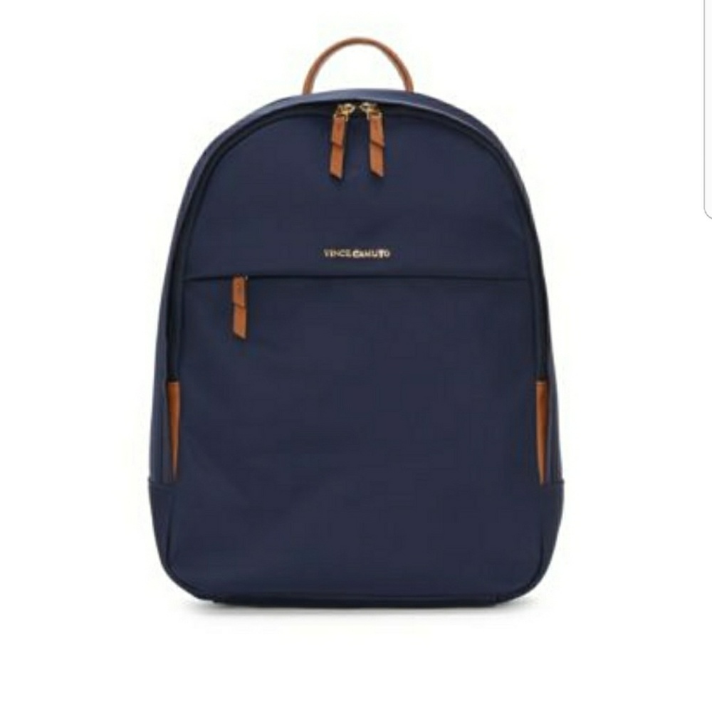 Blue with faux leather brown detail Vince Camuto Backpack nylon